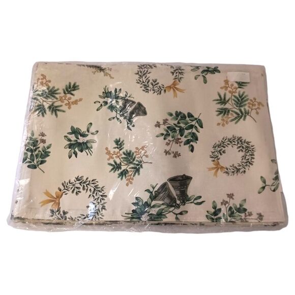 6 MARTHA STEWART Placements Bells Greenery Fabric Christmas Holiday Winter NEW.  - Picture 11 of 11